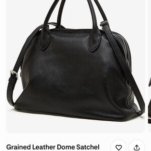 Grained Leather Dome Satchel - Black NWT